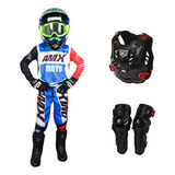 Conjunto Motocross Infantil Azul Vermelho