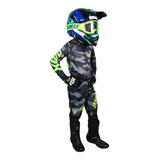Conjunto Motocross Infantil Camuflado Neon Amx
