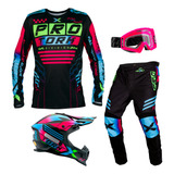 Conjunto Motocross Roupa Completa Adulto Oculos Next