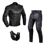 Conjunto Motoqueiro Macacão Texx Em Couro Esportivo Falcon