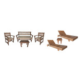 Conjunto Moveis De Jardim Madeira Maciça Espreguiçadeira