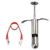 Conjunto Multifuncional De Descaroçador De Frutas De 2 Peças Removedor De Haste De Descascador De Morango Removedor De Núcleo Picador De Frutas Ferramenta De Remoção De Núcleo De Frutas De Aço