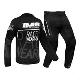 Conjunto Mx Preto Branco Ims Camisa Calça Motocross Trilha
