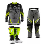 Conjunto Off Road Calça Camisa Insane Bota Jett Motocross