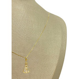 Conjunto Ouro Corrente Pingente N Sra Aparecida Zircônia