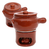 Conjunto P Fondue De Barro Motta Cerâmica 2200ml N 2 5pçs