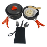 Conjunto Panelas Camping Pesca Ds 200 Pçs Super Compacto