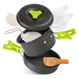 Conjunto Panelas Cozinha Camping Pesca Trilha Alumínio 8 Pçs
