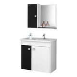 Conjunto Para Banheiro Munique Branco preto