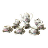 Conjunto Para Café Em Porcelana Chinesa Desenhos Florais