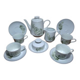 Conjunto Para Chá Em Porcelana Real Floral Verde