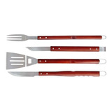 Conjunto Para Churrasco 4 Peças Cabos Compridos Mor