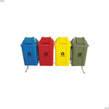 Conjunto Para Coleta Seletiva 100l C 4 Lixeiras Com Suporte