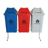 Conjunto Para Coleta Seletiva 60l Com 3 Lixeiras Com Suporte