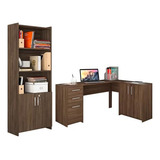 Conjunto Para Escritório 2 Peças Com Mesa E Armário Notável