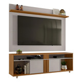 Conjunto Para Sala Rack Nt1290 E Painel Nt1305 P tv Até 70 Cor Freijó E Off White