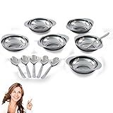 Conjunto Para Sobremesa 12 Peças Jogo De Taças Inox Gourmet