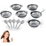 Conjunto Para Sobremesa 12 Peças Jogo De Taças Inox Gourmet