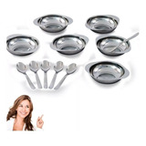 Conjunto Para Sobremesa 12 Peças Jogo De Taças Inox Gourmet