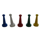 Conjunto Peão Jogo Pinos 120 Und 25 Dados 18mm 4 Cores