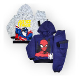 Conjunto Personagens Moletom De Frio Roupa Inverno Heróis