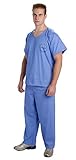 Conjunto  Pijama  Cirúrgico Privativo Em Brim  Azul Hospitalar  M 