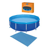 Conjunto Piscina Circular 4500 Litros Redonda Capa E Forro