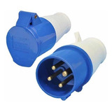 Conjunto Plug Acoplador 3p t 32a Azul Industrial Jng