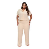 Conjunto Plus Size Calça E Blusa Feminino Alfaiataria Luxo