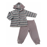 Conjunto Plush Bebê Casaco E Calça Menina Inverno Have Fun