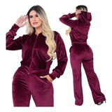 Conjunto Plush Feminino Veludo Inverno Agasalho