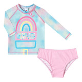 Conjunto Praia Biquini Camiseta Sorvete Fps Uv50 Tip Top