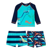 Conjunto Praia Infantil Camiseta E 2 Sungas Dino Tip Top