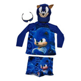Conjunto Praia Menino Sonic Uv50 Brinde Oculos E Bone