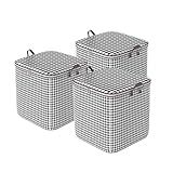 Conjunto Premium 3 Sacos Armazenadores - Sistema Modular Para Lavanderia E Quartos- Padrão Xadrez Antiumidade- 3x110L