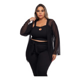 Conjunto Preto Plus Size 3 Peças