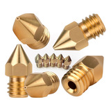 Conjunto Profissional 5 Bicos Nozzle Hotend Mk8 1 75mm 0 4mm