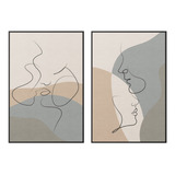 Conjunto Quadros Abstrato Amor Com 2 Telas Canvas 60x90