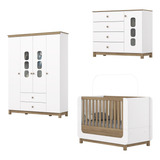Conjunto Quarto De Bebê Completo Berço 2 Em 1 