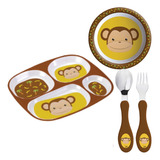 Conjunto Refeição Infantil Prato Divisória Fundo Talher