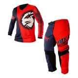 Conjunto Roupa Amx Classic Fast Vermelho Azul Motocross