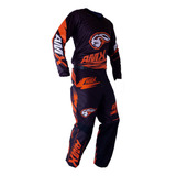 Conjunto Roupa Amx Duo Motocross Trilha Velocross Laranja