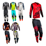 Conjunto Roupa Calça Camisa Motocross Trilha Neon C bolso