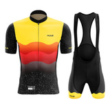 Conjunto Roupa Ciclismo Bretelle Bermuda Gel