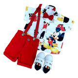 Conjunto Roupa Festa Aniversário Mickey Infantil