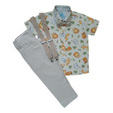 Conjunto Roupa Festa Infantil Safari Arca De Noe Rei Leao
