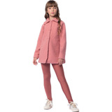 Conjunto Roupa Infantil Menina Rosa  Azul   Casaco E Legging