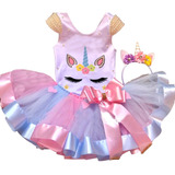 Conjunto Saia De Tutu Unicórnio Roupa Aniversário Unicórnio