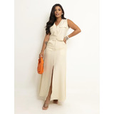 Conjunto Saia Longa Blusa Elegante Social Festa Chique Fenda