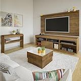 Conjunto Sala De Estar Com Rack Treviso Painel Slim Mesa De Centro Parati E Aparador Creta